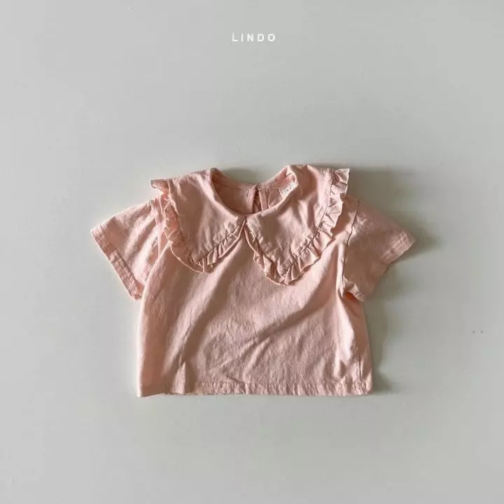 Lindo - Korean Children Fashion - #kidsshorts - Love Frilol Collar Tee - 3