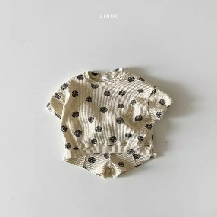 Lindo - Korean Children Fashion - #littlefashionista - Waffle Top Bottom Set - 2