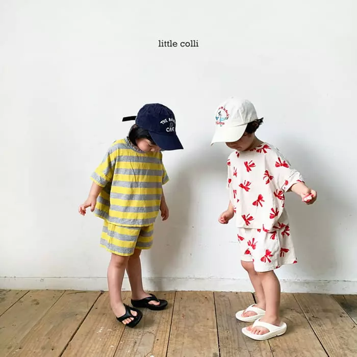 Little Colli - Korean Children Fashion - #childofig - Couple Top Bottom Set - 9
