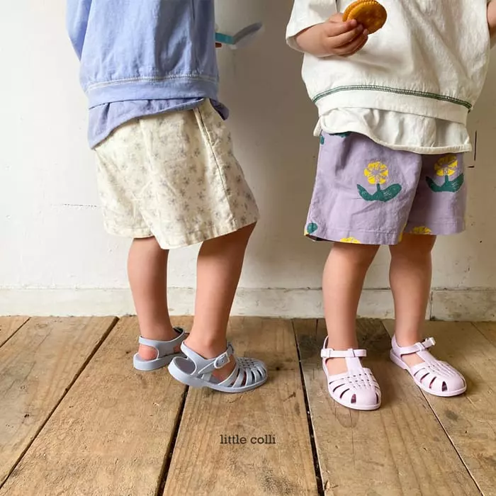 Little Colli - Korean Children Fashion - #kidsshorts - Linen Flower Pants - 2