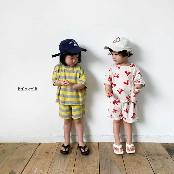 Little Colli - Korean Children Fashion - #littlefashionista - Couple Top Bottom Set - 2