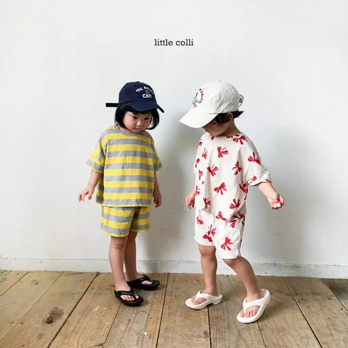 Little Colli - Korean Children Fashion - #stylishchildhood - Couple Top Bottom Set - 8