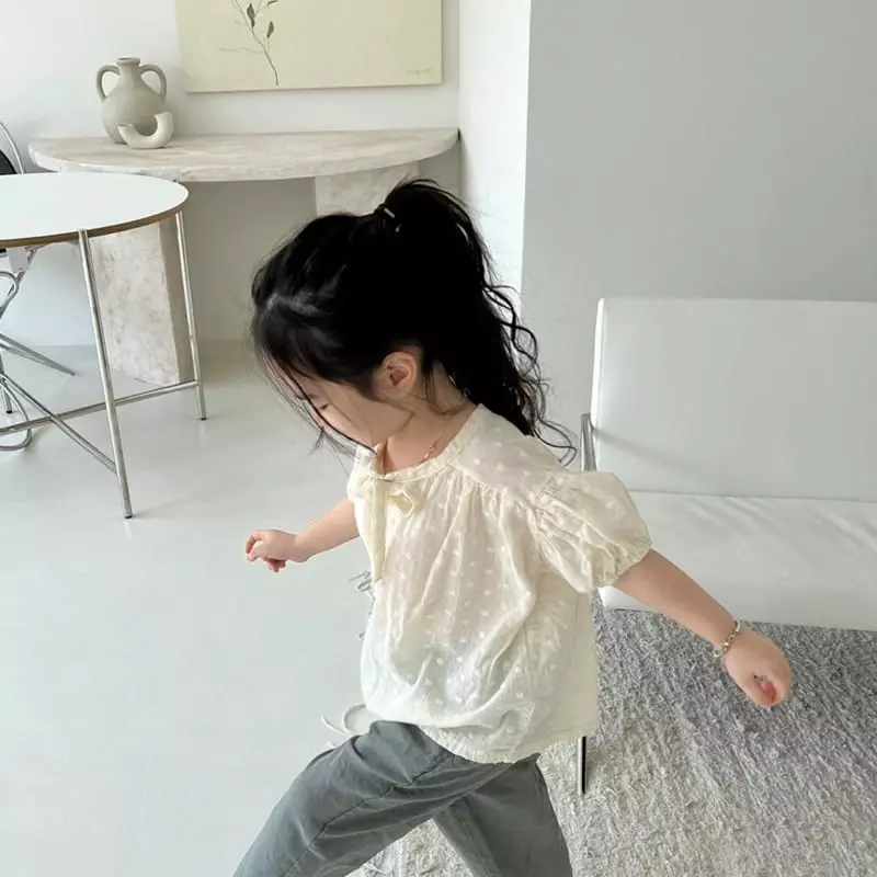 Littleb - Korean Children Fashion - #childofig - Ribbon Shirring Blouse