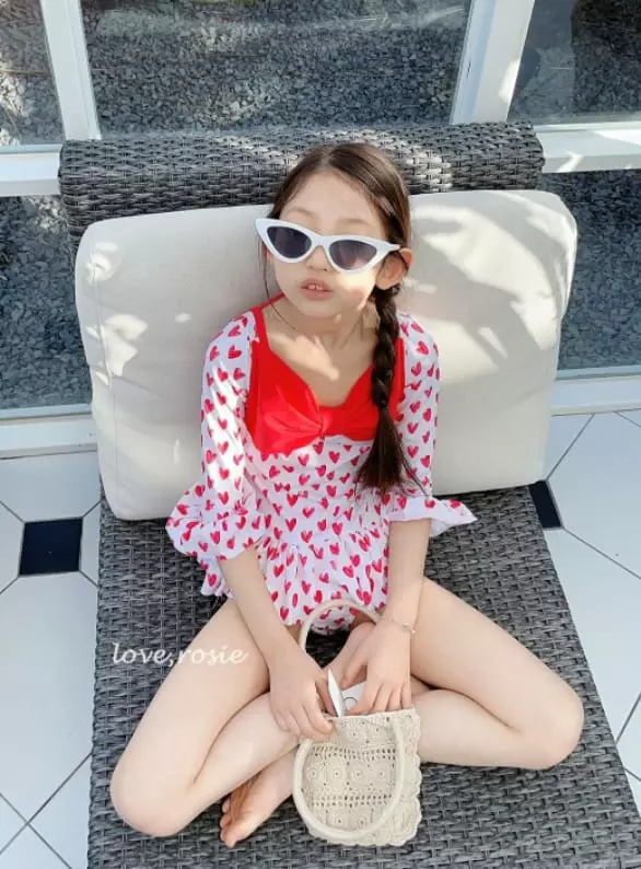 Love Rosie - Korean Children Fashion - #discoveringself - Retro Ribbon One-piece Swimwear