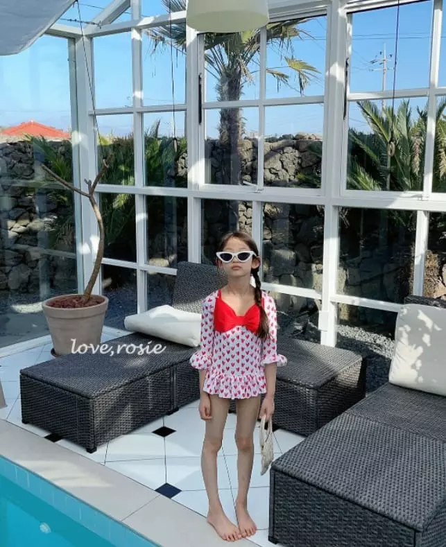 Love Rosie - Korean Children Fashion - #littlefashionista - Retro Ribbon One-piece Swimwear - 7