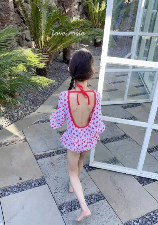 Love Rosie - Korean Children Fashion - #minifashionista - Retro Ribbon One-piece Swimwear - 9