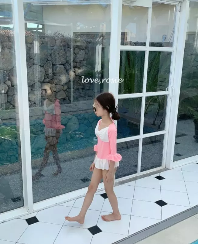 Love Rosie - Korean Children Fashion - #toddlerclothing - Retro Ribbon One-piece Swimwear - 12