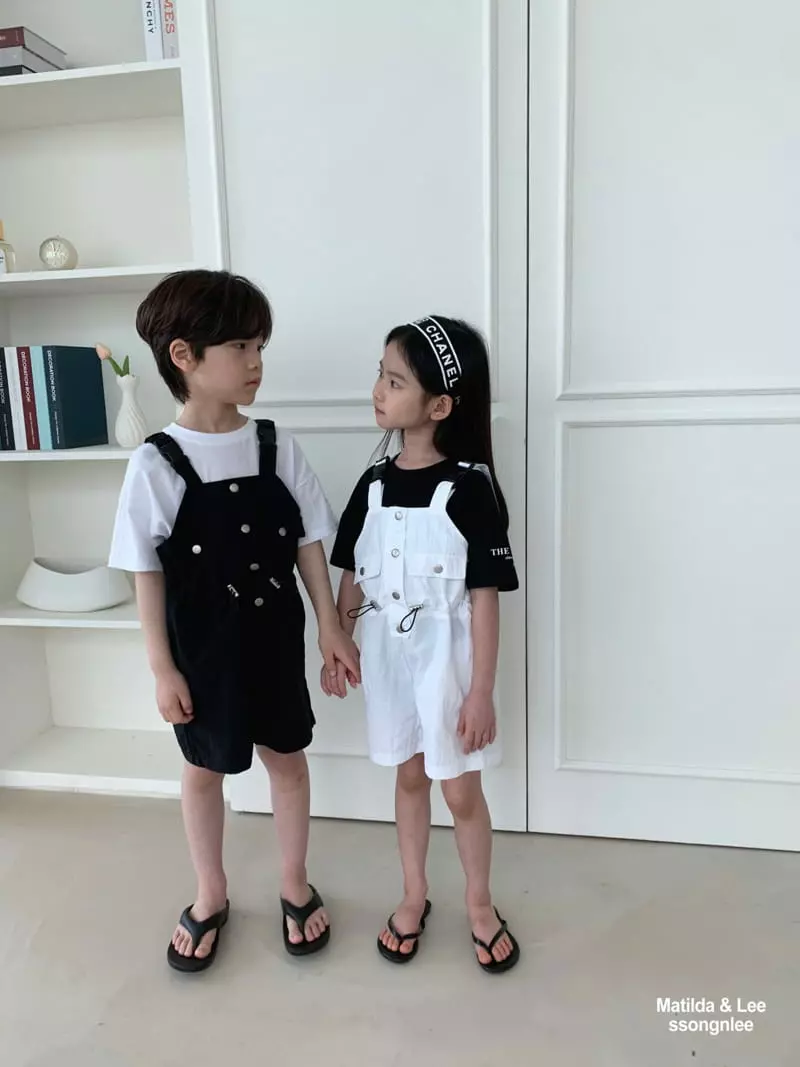 Matilda & Lee - Korean Children Fashion - #childofig - Pocket Dungarees Shorts - 5
