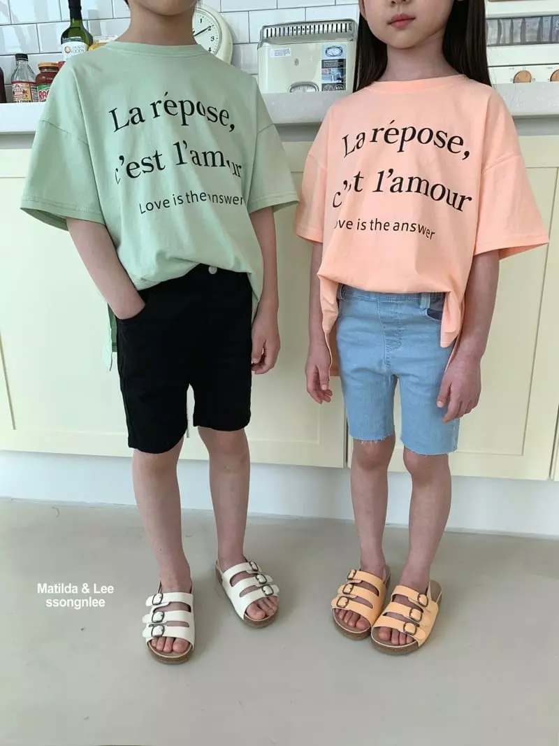 Matilda & Lee - Korean Children Fashion - #childofig - Lettering Slit Tee - 5