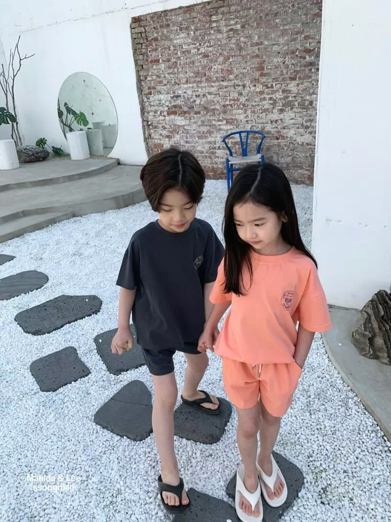Matilda & Lee - Korean Children Fashion - #kidsshorts - Tennis Pigment Top Bottom Set - 12