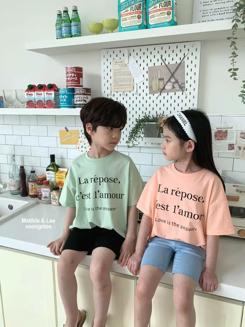 Matilda & Lee - Korean Children Fashion - #kidzfashiontrend - Lettering Slit Tee - 12