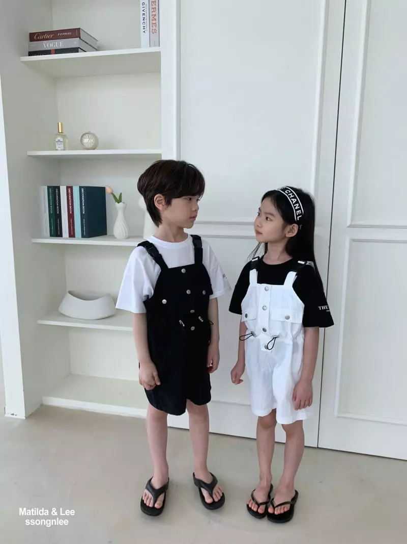 Matilda & Lee - Korean Children Fashion - #minifashionista - Pocket Dungarees Shorts - 3