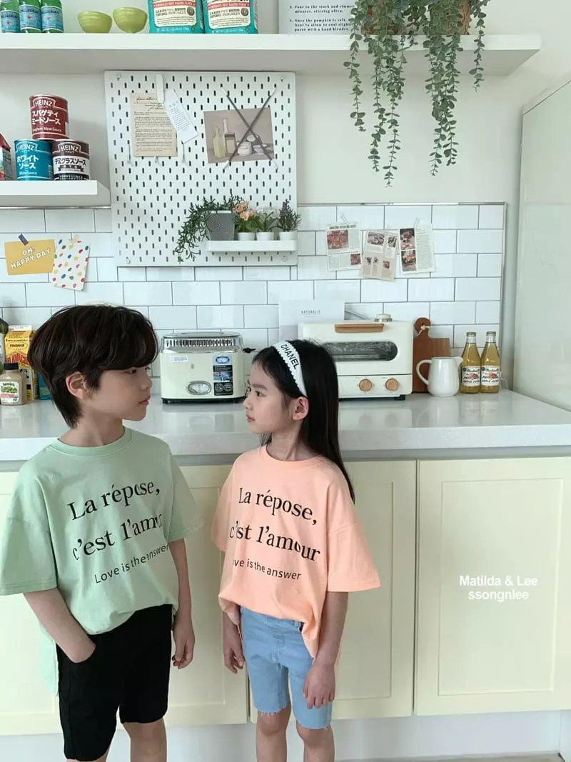 Matilda & Lee - Korean Children Fashion - #todddlerfashion - Lettering Slit Tee - 2