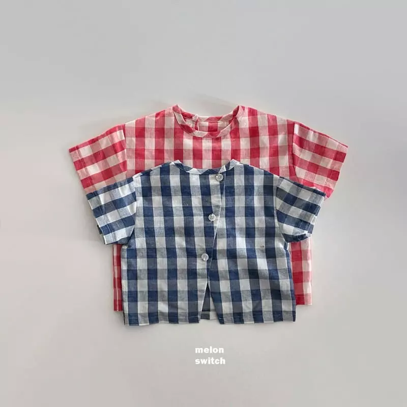 Melon Switch - Korean Children Fashion - #Kfashion4kids - Cream Check Top Bottom Set - 11