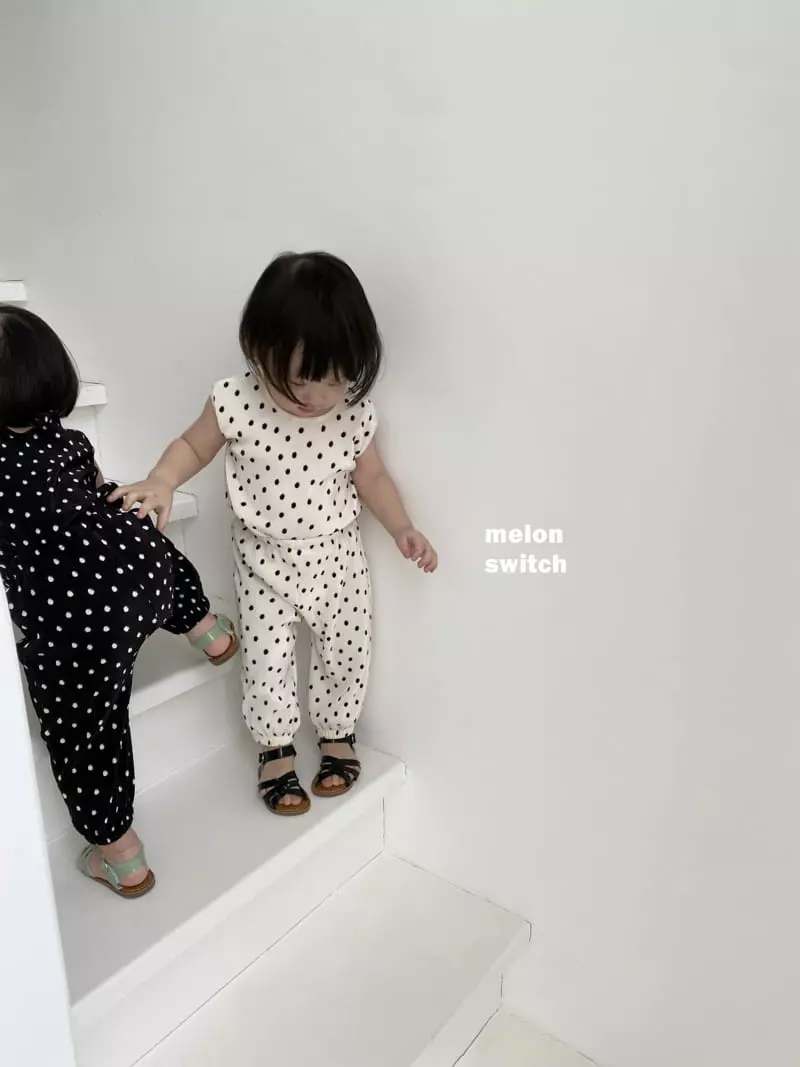 Melon Switch - Korean Children Fashion - #Kfashion4kids - Dot Pleats Top Bottom Set - 6