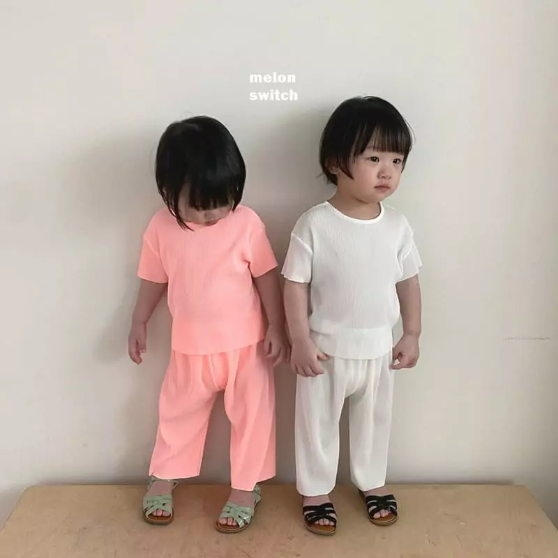 Melon Switch - Korean Children Fashion - #kidzfashiontrend - Melon Pleats Top Bottom Set - 4
