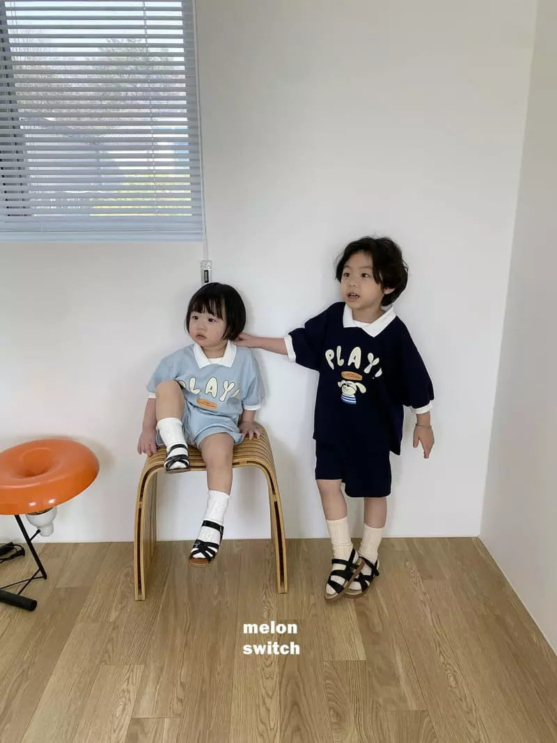 Melon Switch - Korean Children Fashion - #childofig - Play Collar Top Bottom Set - 2