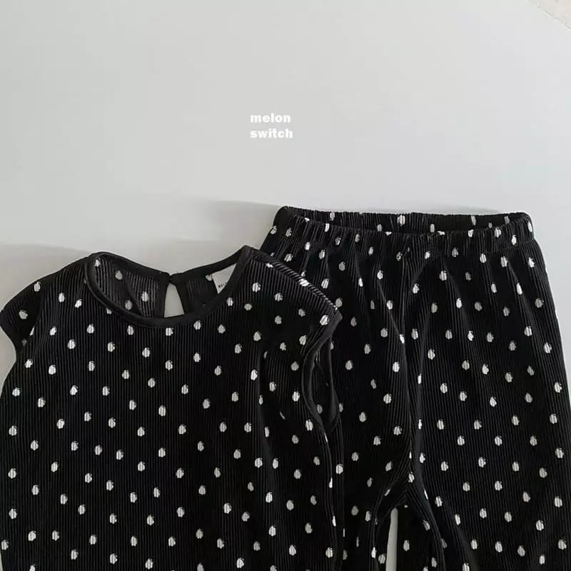 Melon Switch - Korean Children Fashion - #childofig - Dot Pleats Top Bottom Set - 11