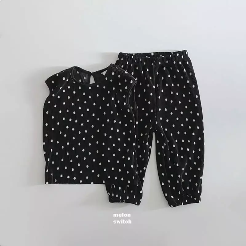 Melon Switch - Korean Children Fashion - #childofig - Dot Pleats Top Bottom Set - 12