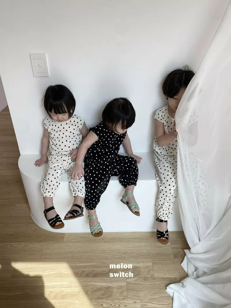 Melon Switch - Korean Children Fashion - #fashionkids - Dot Pleats Top Bottom Set - 2