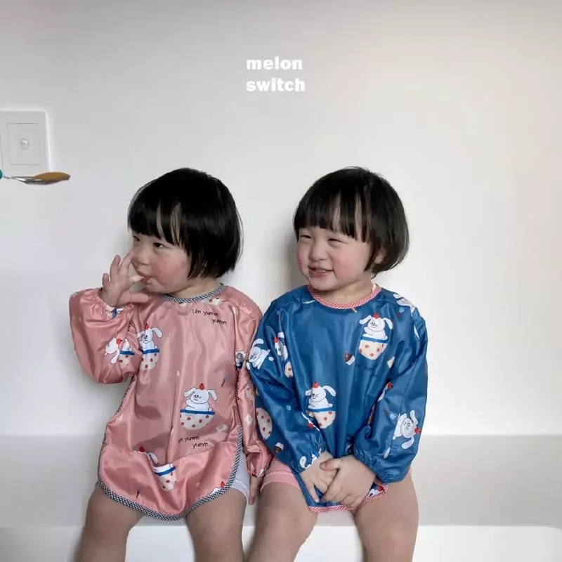 Melon Switch - Korean Children Fashion - #kidsshorts - Nyam Nyam Long Sleeves Waterproof Bib