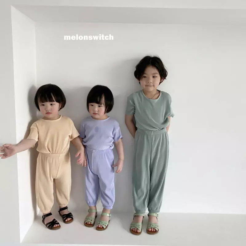 Melon Switch - Korean Children Fashion - #kidsshorts - Melon Pleats Top Bottom Set