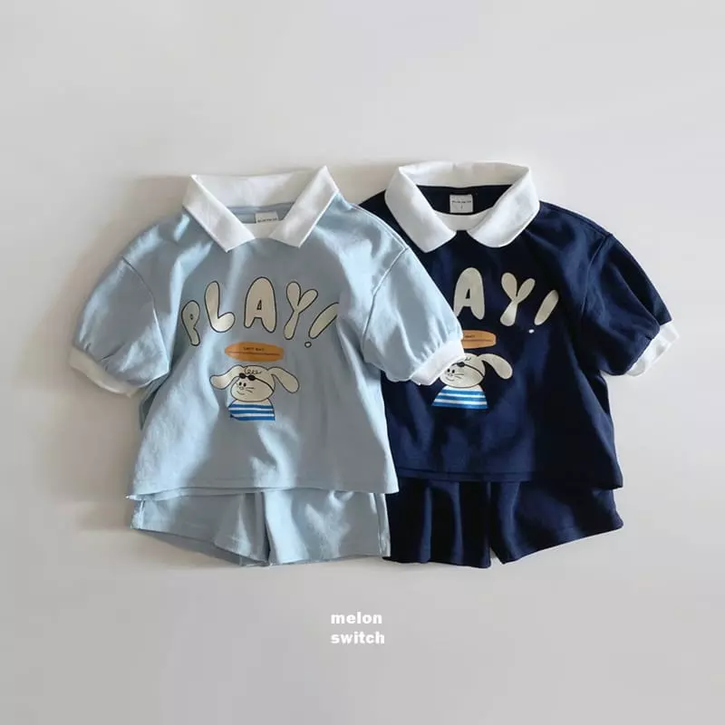 Melon Switch - Korean Children Fashion - #kidsstore - Play Collar Top Bottom Set - 8