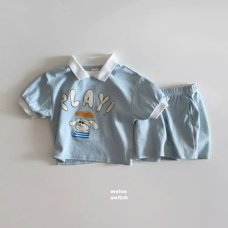 Melon Switch - Korean Children Fashion - #kidzfashiontrend - Play Collar Top Bottom Set - 9