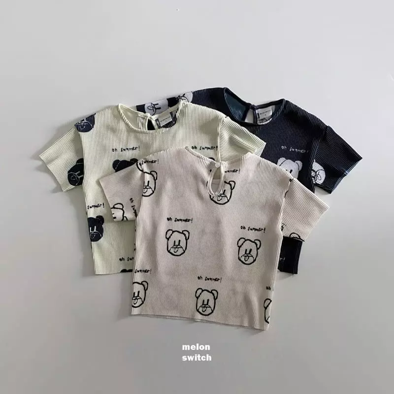 Melon Switch - Korean Children Fashion - #minifashionista - Bear Bear Pleats Top Bottom Set - 12
