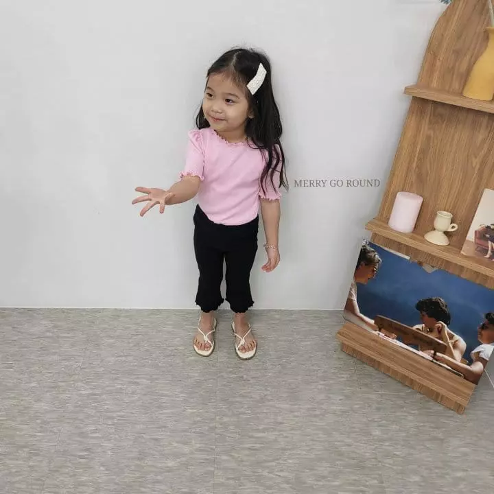 Merry Go Round - Korean Children Fashion - #kidsshorts - Rib Terry Tee - 4