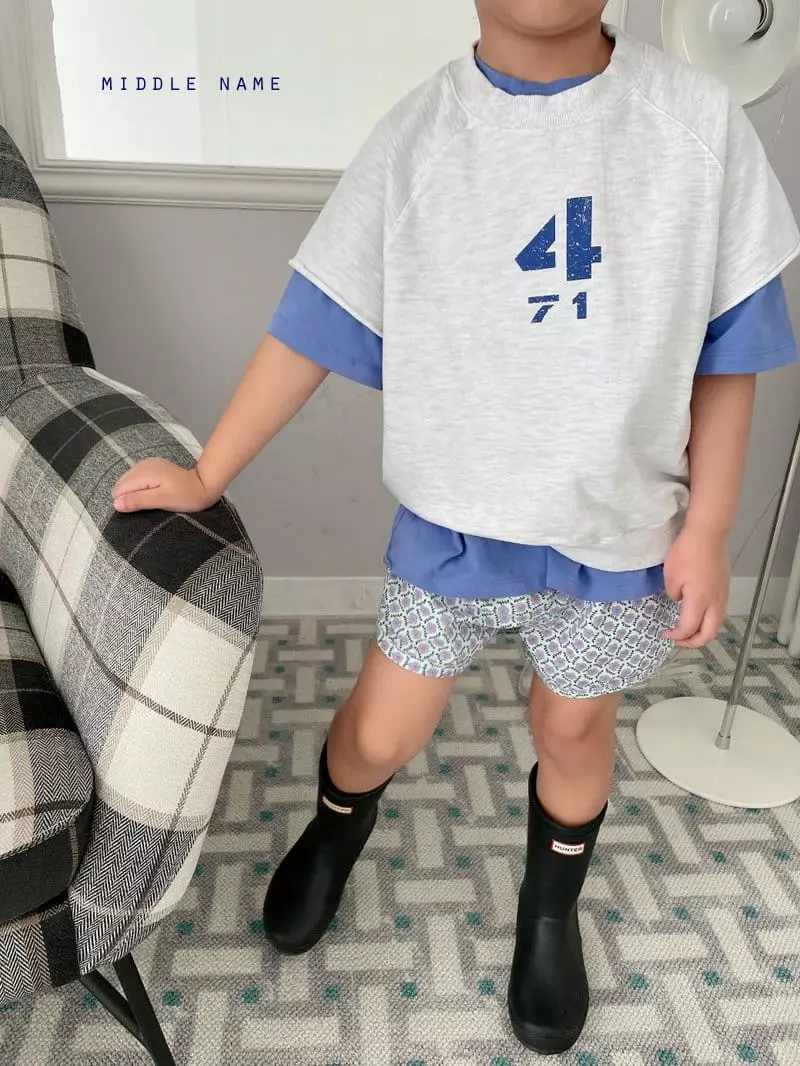 Middle Name - Korean Children Fashion - #kidsshorts - 4 Terry Short Sleeves Tee - 12