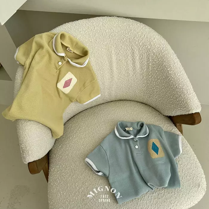 Mignon - Korean Children Fashion - #designkidswear - Waffle Collar Tee