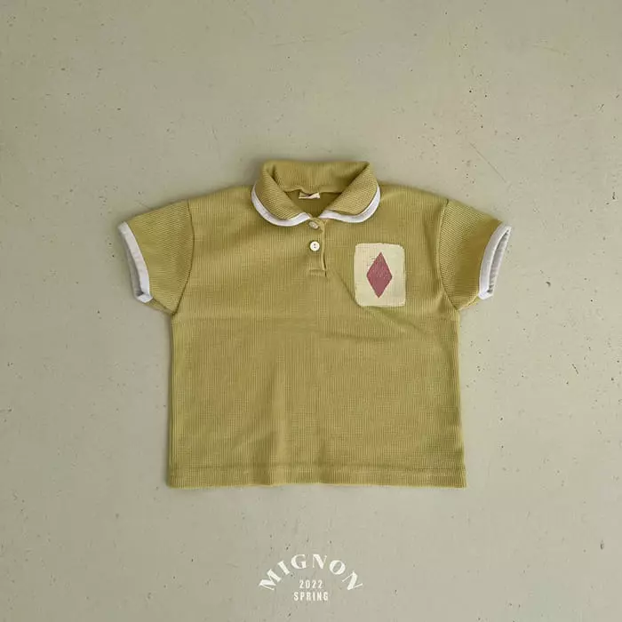 Mignon - Korean Children Fashion - #discoveringself - Waffle Collar Tee - 2