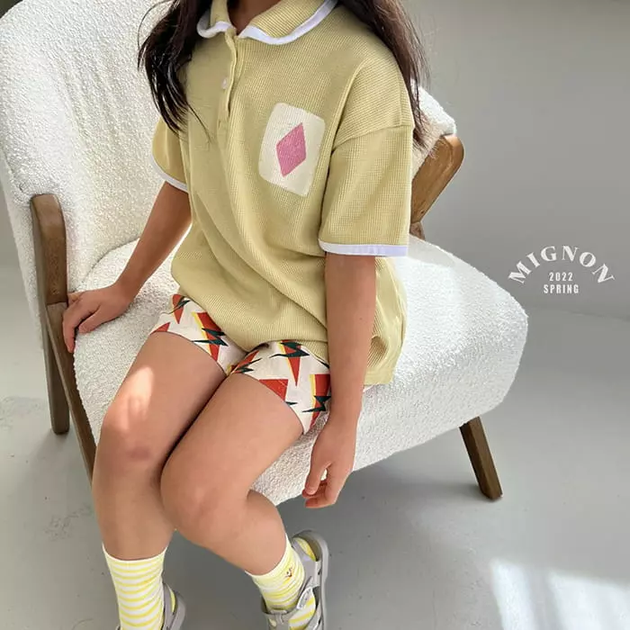Mignon - Korean Children Fashion - #kidsstore - Waffle Collar Tee - 5