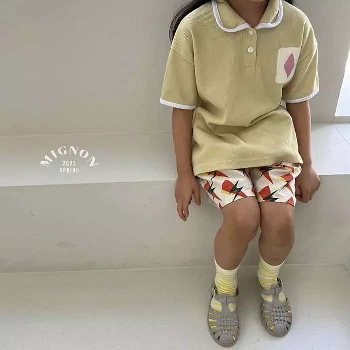 Mignon - Korean Children Fashion - #magicofchildhood - Waffle Collar Tee - 9