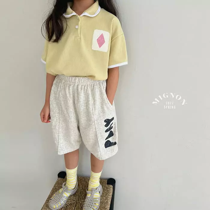 Mignon - Korean Children Fashion - #todddlerfashion - Waffle Collar Tee - 12