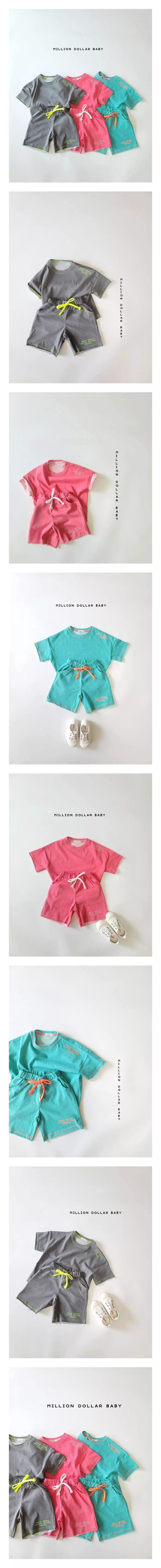 Million Dollar Baby - Korean Children Fashion - #designkidswear - Pig Stitch Top Bottom Set