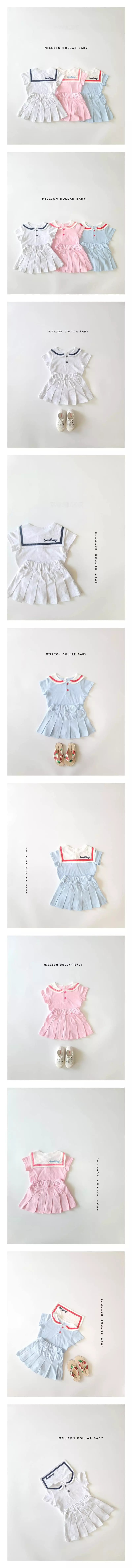 Million Dollar Baby - Korean Children Fashion - #kidsstore - Summer School Top Bottom Set