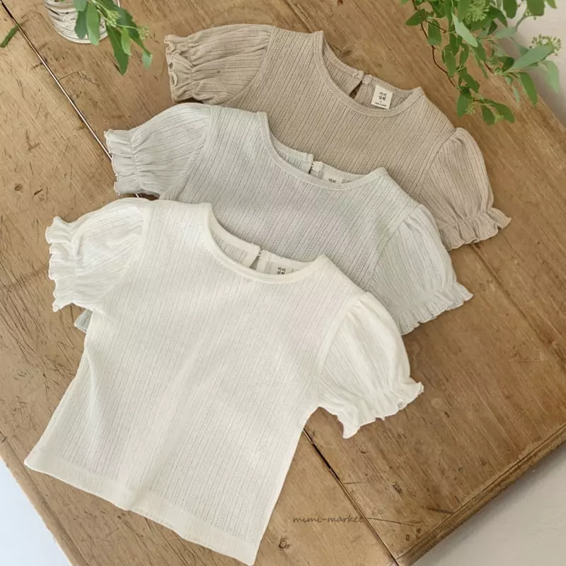 Mimi Market - Korean Baby Fashion - #babyboutique - Eyelet Shirring Tee - 8