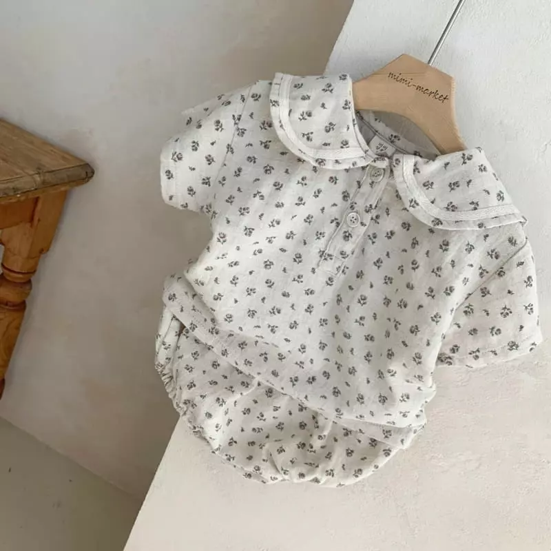 Mimi Market - Korean Baby Fashion - #babyboutique - Flower Top Bottom Set - 11