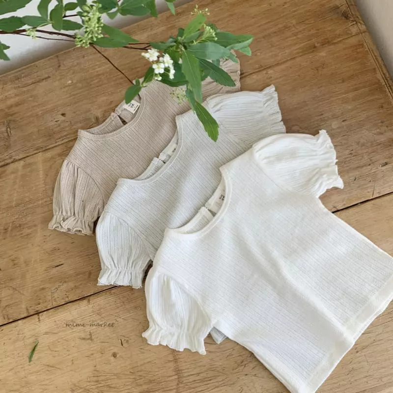 Mimi Market - Korean Baby Fashion - #babyclothing - Eyelet Shirring Tee - 11