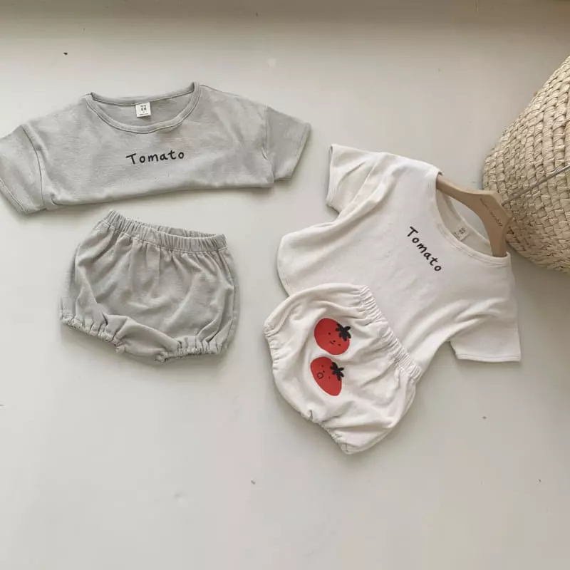 Mimi Market - Korean Baby Fashion - #babylifestyle - Tomato Top Bottom Set - 3