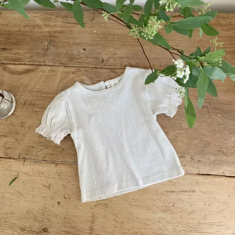 Mimi Market - Korean Baby Fashion - #babyootd - Eyelet Shirring Tee - 2