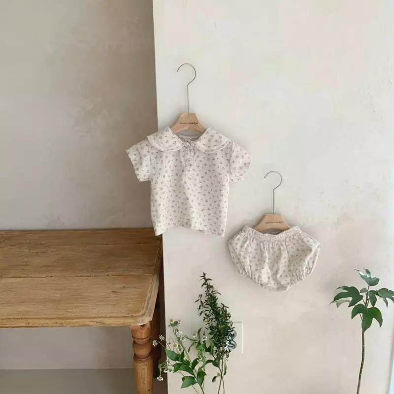 Mimi Market - Korean Baby Fashion - #babywear - Flower Top Bottom Set - 7