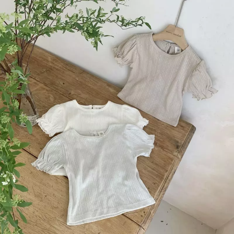 Mimi Market - Korean Baby Fashion - #onlinebabyboutique - Eyelet Shirring Tee - 6
