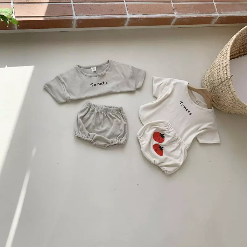 Mimi Market - Korean Baby Fashion - #onlinebabyboutique - Tomato Top Bottom Set - 9