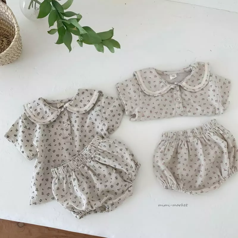 Mimi Market - Korean Baby Fashion - #onlinebabyboutique - Flower Top Bottom Set - 8