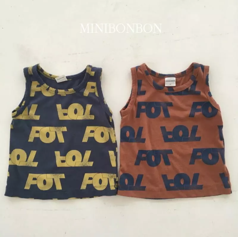 Mini Bongbong - Korean Children Fashion - #kidsshorts - Letter Sleeveless