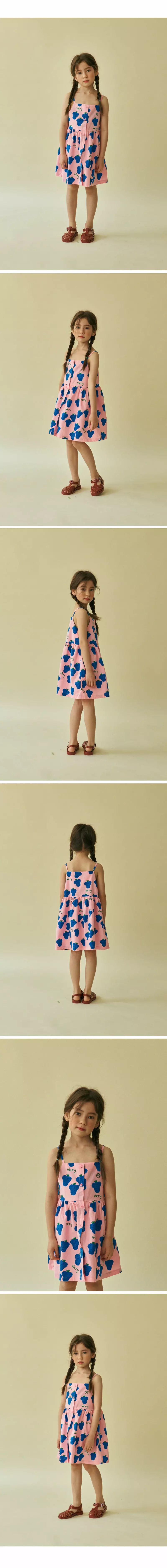 Mini Ps Market - Korean Children Fashion - #kidsshorts - Blue Strawberry All Over One-piece - 3