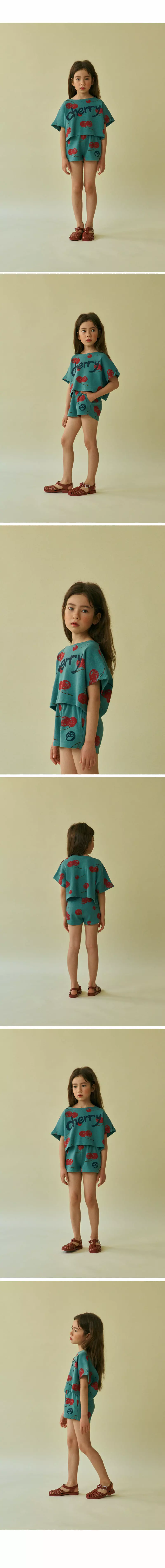 Mini Ps Market - Korean Children Fashion - #littlefashionista - Cherry All Over Waffle Shorts - 3